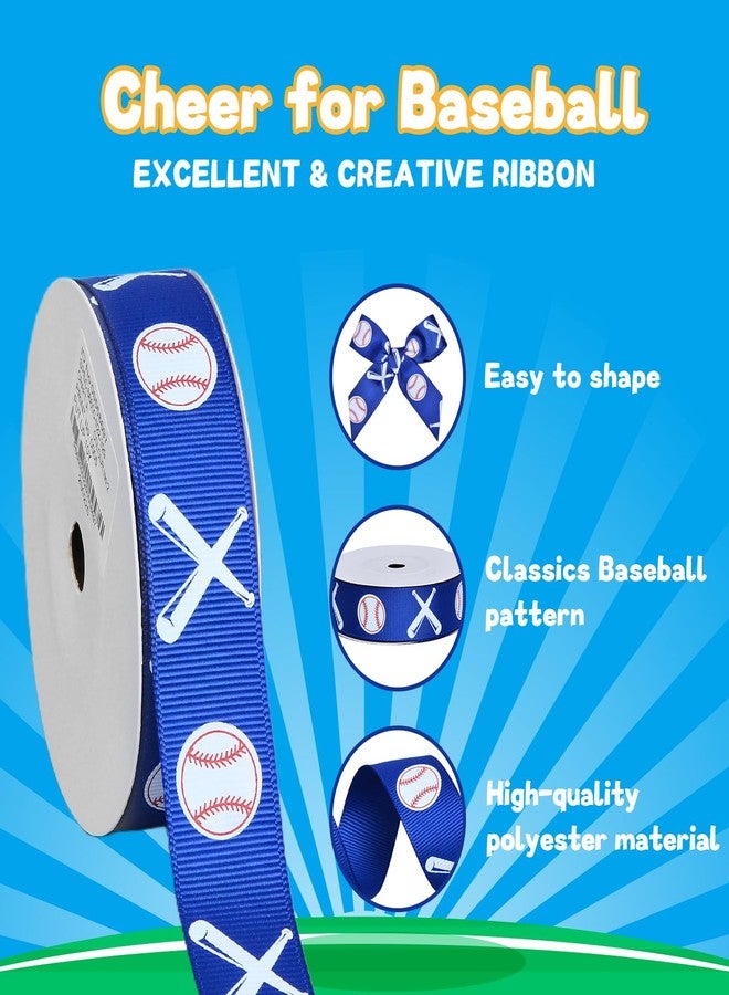 Ribest Baseball Ribbon, 7/8 Inch Grosgrain Sports Ribbon for Crafts Hair Bows Gift Wrapping Team Decor Party Decorations, Blue/White/Red, 10 Yards - Image 2